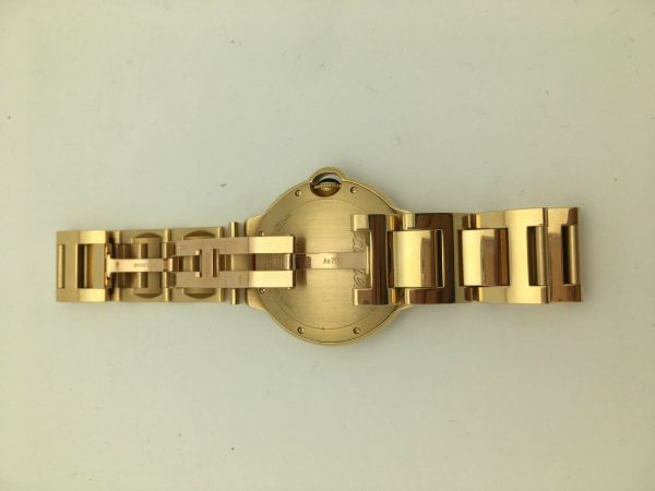 Back view of 18K Gold with Factory Diamonds Cartier Ballon bleu 36mm watch