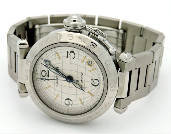 Cartier Pasha C 35MM Stainless Steel GMT Watch