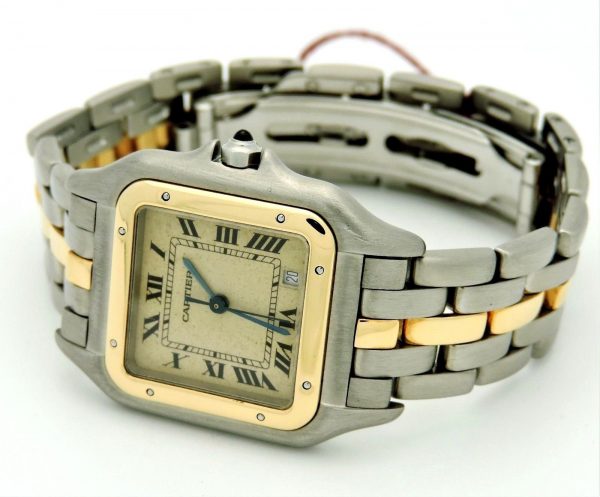 Side view of 18Kt Yellow Gold Watch for Women, Cartier Panthere Two Tone SS