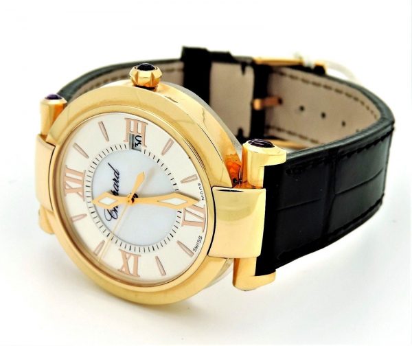 Side view of Chopard Imperiale Mother of Pearl Dial 18K Rose Gold Ladies Watch