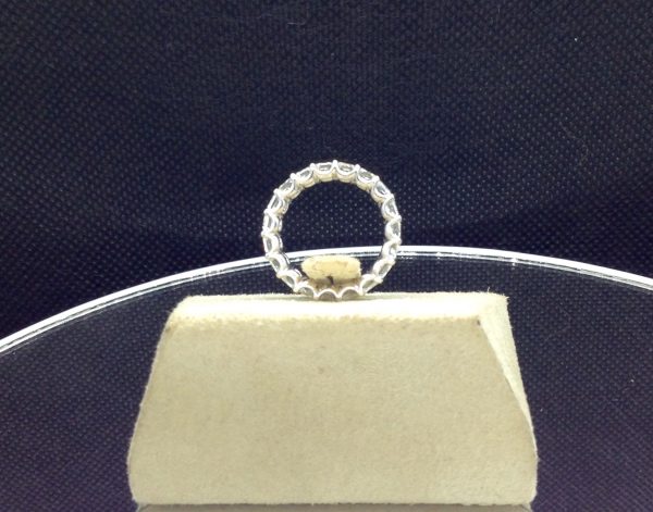 6.20 Ct Diamond Eternity Band in a jewelry box (back view)