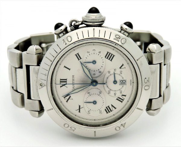 Cartier Pasha Chronograph Silver Dial Watch