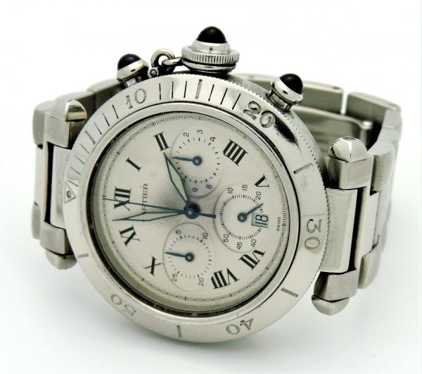 Cartier Pasha Chronograph Silver Dial Watch