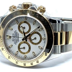 2015 two-tone Rolex Daytona with white dial and oyster bracelet